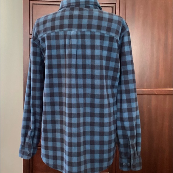 LL Bean Blue Plaid Flannel Button Up Women's Shirt - Picture 4 of 9